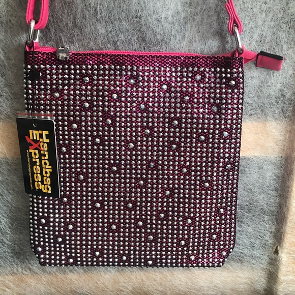 Sparkling Hot Pink Crossbody Bag - Picture 3 of 6